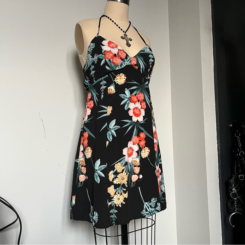 Floral Black Dress